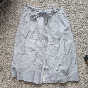 Abercrombie & Fitch Midi Skirt with Tie Waist and Buttons